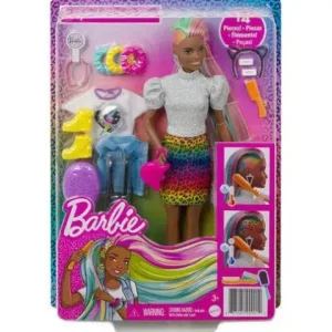 Mattel Barbie Leopard Rainbow Hair Doll #2