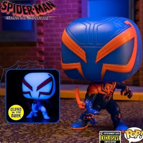 Funko Pop! 1267 - Marvel - Spider-Man: Across the Spider-Verse - Spider-Man 2099 Glow-in-the-Dark Vinyl Figure - Entertainment Earth Exclusive