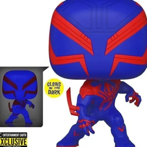 Funko Pop! 1267 - Marvel - Spider-Man: Across the Spider-Verse - Spider-Man 2099 Glow-in-the-Dark Vinyl Figure - Entertainment Earth Exclusive