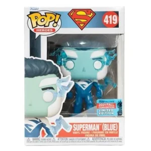 Funko Pop! 419 Heroes - Superman (Blue) Vinyl Figure - 2021 Convention Exclusive