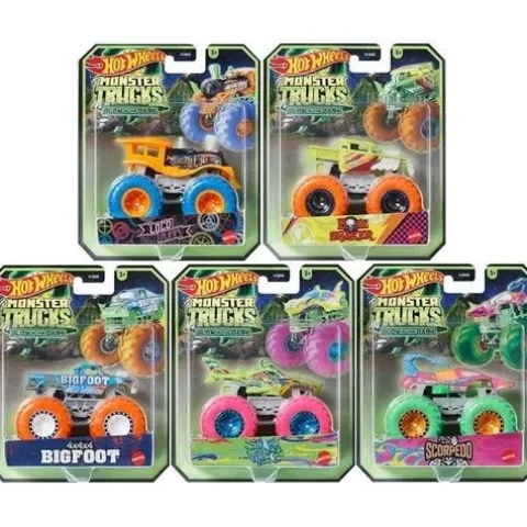 Mattel Hot Wheels Monster Trucks Glow-in-the-Dark 1:64 Scale Vehicle 2024 - Select Vehicle(s) (6281)