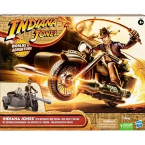 Hasbro Indiana Jones Worlds of Adventure Indiana Jones with Motorcycle and Sidecar Action Figure Set