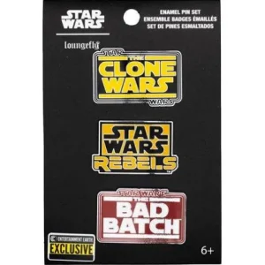 Loungefly Star Wars Animated Series Enamel Pin 3-Pack - Entertainment Earth Exclusive