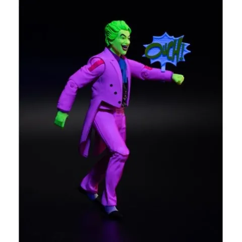 McFarlane Toys DC Retro The Joker Batman: Classic TV Series Black Light Gold Label 6-Inch Action Figure - Entertainment Earth Exclusive