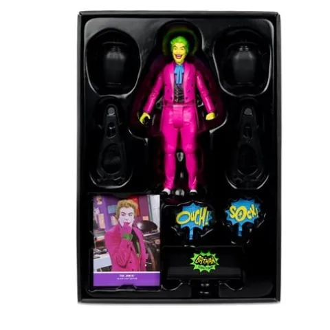 McFarlane Toys DC Retro The Joker Batman: Classic TV Series Black Light Gold Label 6-Inch Action Figure - Entertainment Earth Exclusive
