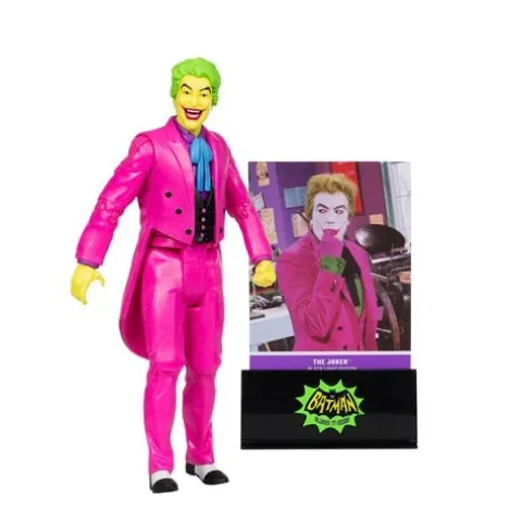 McFarlane Toys DC Retro The Joker Batman: Classic TV Series Black Light Gold Label 6-Inch Action Figure - Entertainment Earth Exclusive
