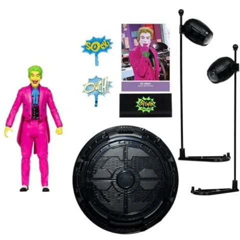 McFarlane Toys DC Retro The Joker Batman: Classic TV Series Black Light Gold Label 6-Inch Action Figure - Entertainment Earth Exclusive