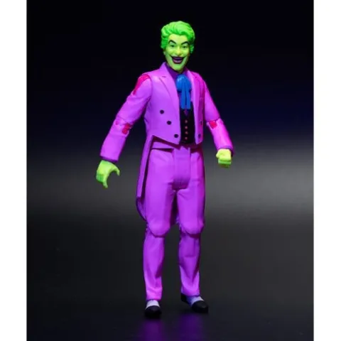 McFarlane Toys DC Retro The Joker Batman: Classic TV Series Black Light Gold Label 6-Inch Action Figure - Entertainment Earth Exclusive