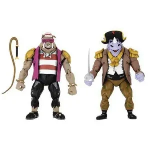 NECA Teenage Mutant Ninja Turtles: Turtles in Time Pirate Bebop & Rocksteady 7-Inch Scale Action Figure 2-Pack