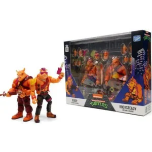 The Loyal Subjects SDCC 2022 BST AXN Teenage Mutant Ninja Turtles Arcade Bebop and Rocksteady 5-Inch Action Figures PX