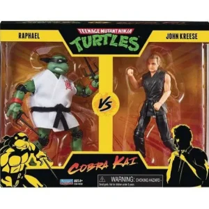 Playmates Teenage Mutant Ninja Turtles X Cobra Kai - Raphael Vs. John Kreese 2-Pack Action Figures