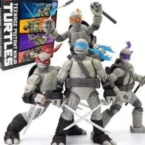 The Loyal Subjects Teenage Mutant Ninja Turtles BST AXN Turtles IDW Comic Black and White 5-Inch Action Figure 4-Pack - SDCC 2023 Exclusive