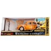 Jada Toys Transformers Bumblebee Movie 1:24 Scale Volkswagen Beetle Die-Cast Metal Vehicle with 3 3/4-Inch Charlie Figure