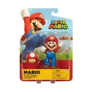 Jakks Pacific World of Nintendo 4" Action Figure - Mario with Super Mushroom