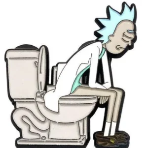 Zen Monkey Studios Zen Monkey: **SEASON 4 EPISODE 2** Rick on the throne - Rick and Morty Enamel Pin
